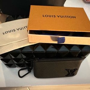 Louis Vuitton Men’s Key Pouch. Black on black cowhide leather.